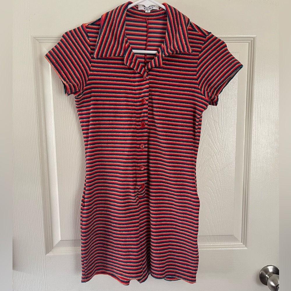 Frankie’s Bikinis Terry Cloth Romper sz MED